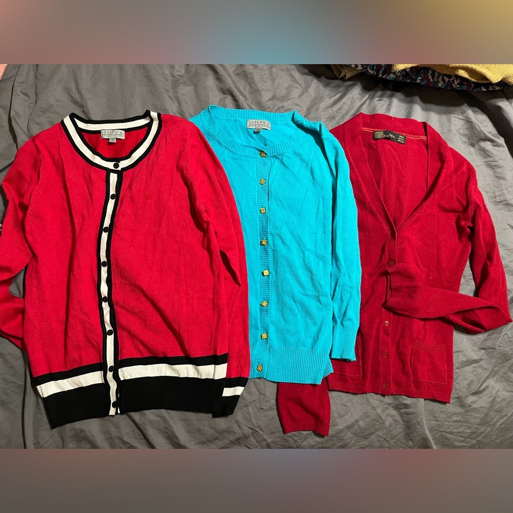 Red, Black, and Blue Women's Cardigan Trio